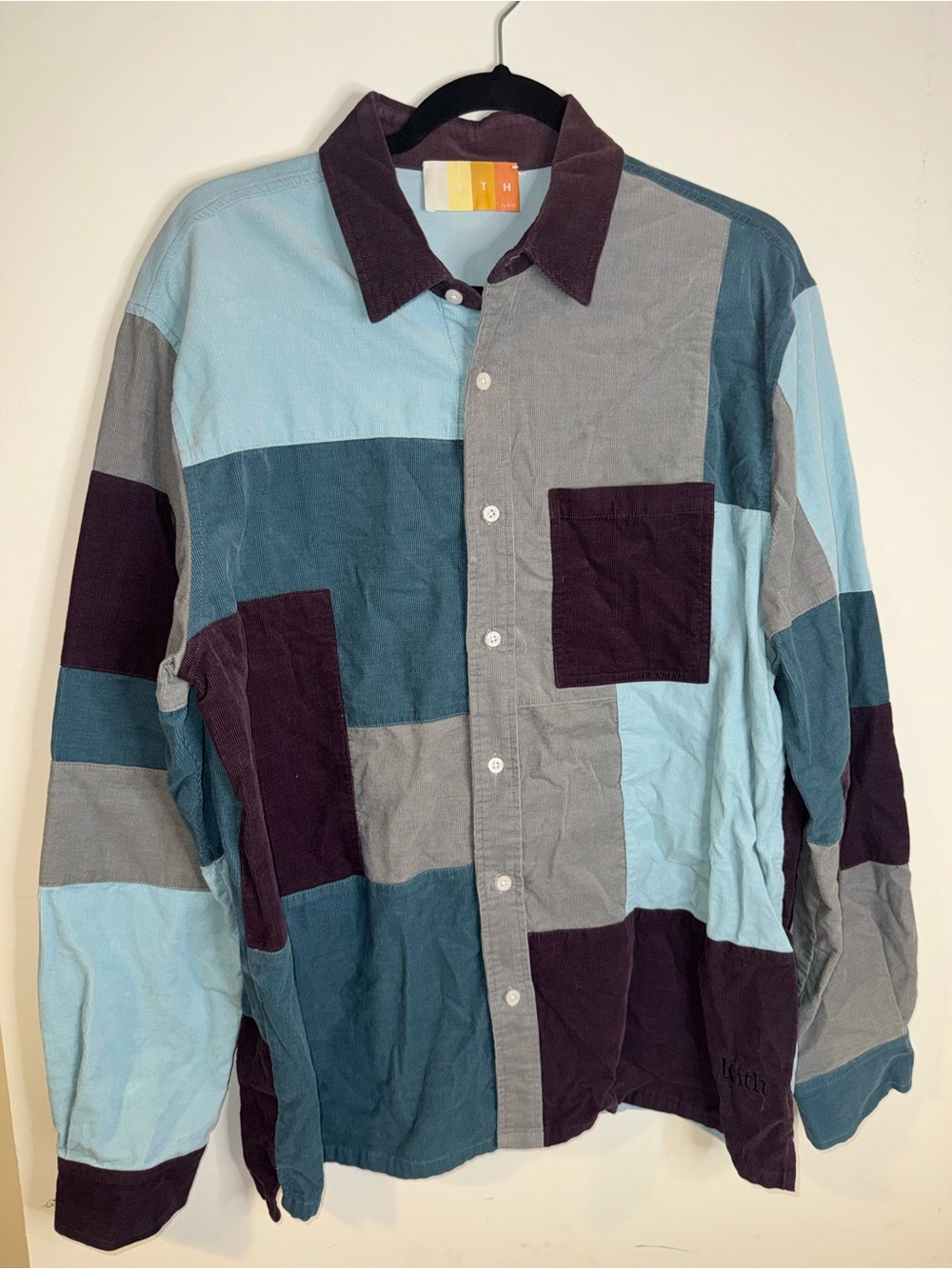 Kith FW22 Patchwork Cord Ludlow Shirt Largo M Jerry Seinfeld Campaign